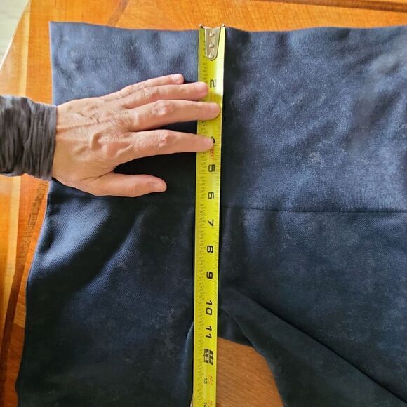 SPANX‎ Women's Size XL Ankle Leggings Blue Abstract Pattern Stretch Side Stitch - Picture 9 of 10